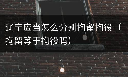 辽宁应当怎么分别拘留拘役（拘留等于拘役吗）