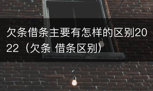 欠条借条主要有怎样的区别2022（欠条 借条区别）