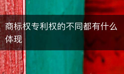 商标权专利权的不同都有什么体现