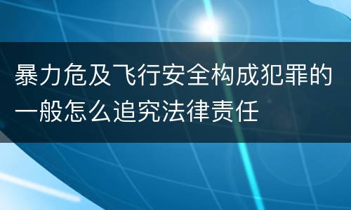 暴力危及飞行安全构成犯罪的一般怎么追究法律责任