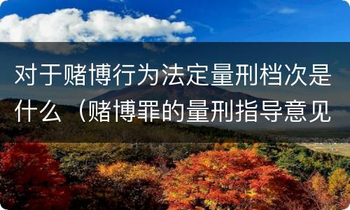 对于赌博行为法定量刑档次是什么（赌博罪的量刑指导意见）
