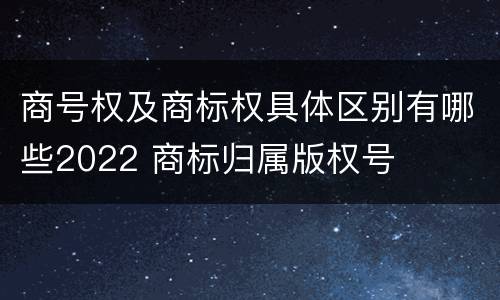商号权及商标权具体区别有哪些2022 商标归属版权号