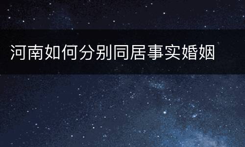 河南如何分别同居事实婚姻