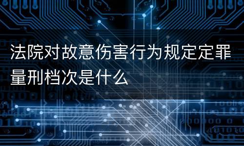 法院对故意伤害行为规定定罪量刑档次是什么