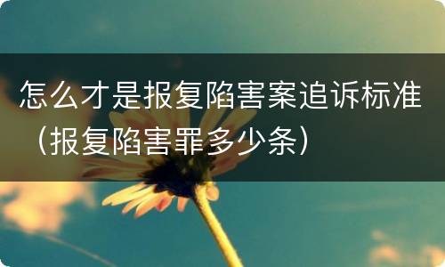 怎么才是报复陷害案追诉标准（报复陷害罪多少条）