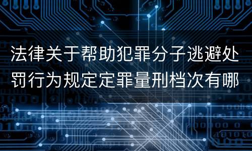 法律关于帮助犯罪分子逃避处罚行为规定定罪量刑档次有哪些
