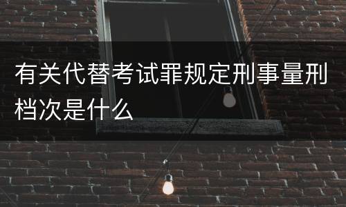 有关代替考试罪规定刑事量刑档次是什么