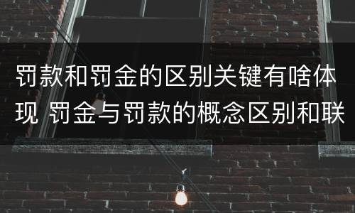 罚款和罚金的区别关键有啥体现 罚金与罚款的概念区别和联系