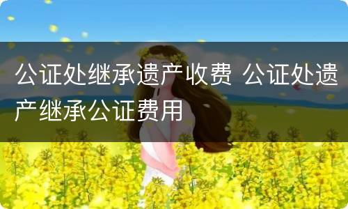 公证处继承遗产收费 公证处遗产继承公证费用