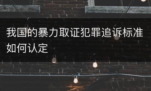 我国的暴力取证犯罪追诉标准如何认定