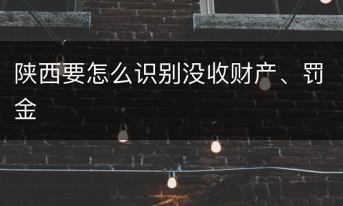 陕西要怎么识别没收财产、罚金