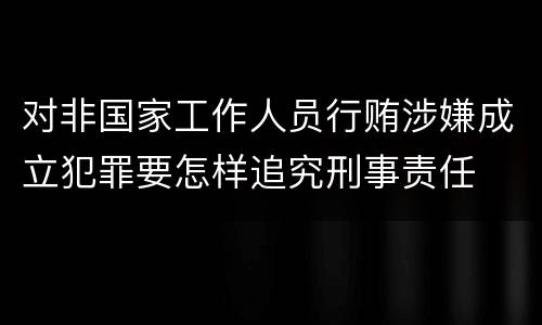 对非国家工作人员行贿涉嫌成立犯罪要怎样追究刑事责任