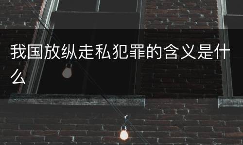 我国放纵走私犯罪的含义是什么