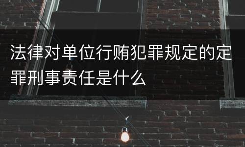 法律对单位行贿犯罪规定的定罪刑事责任是什么