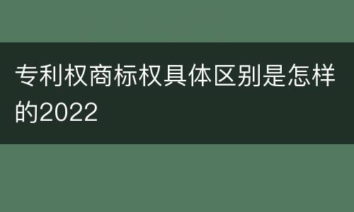 专利权商标权具体区别是怎样的2022