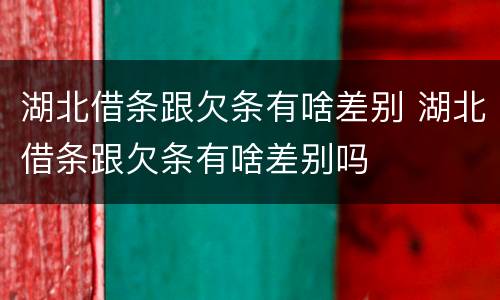 湖北借条跟欠条有啥差别 湖北借条跟欠条有啥差别吗