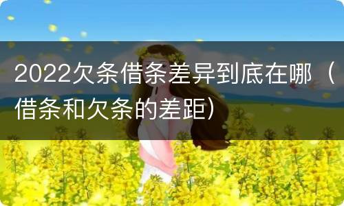 2022欠条借条差异到底在哪（借条和欠条的差距）