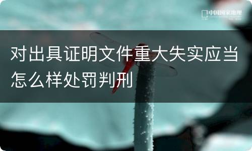对出具证明文件重大失实应当怎么样处罚判刑