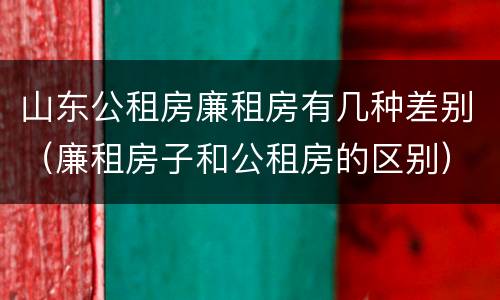 山东公租房廉租房有几种差别（廉租房子和公租房的区别）