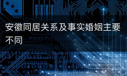 安徽同居关系及事实婚姻主要不同