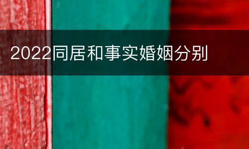 2022同居和事实婚姻分别