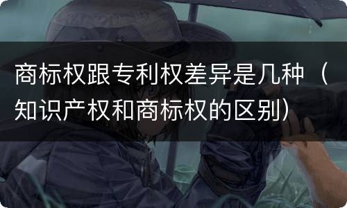 商标权跟专利权差异是几种（知识产权和商标权的区别）