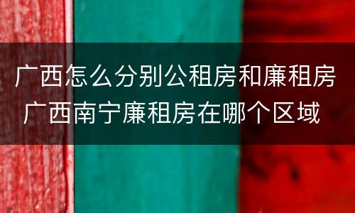 广西怎么分别公租房和廉租房 广西南宁廉租房在哪个区域