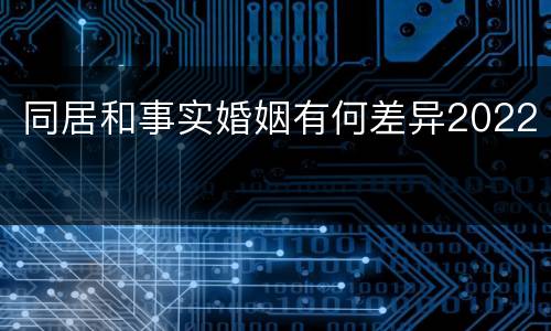 同居和事实婚姻有何差异2022