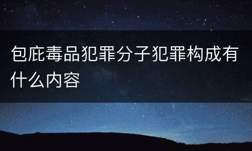 包庇毒品犯罪分子犯罪构成有什么内容