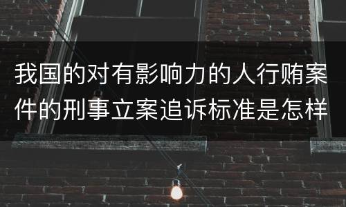 我国的对有影响力的人行贿案件的刑事立案追诉标准是怎样的
