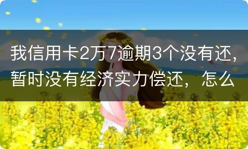 我信用卡2万7逾期3个没有还，暂时没有经济实力偿还，怎么办，银行说要报案