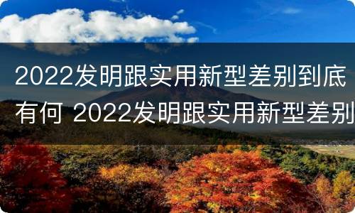 2022发明跟实用新型差别到底有何 2022发明跟实用新型差别到底有何关系