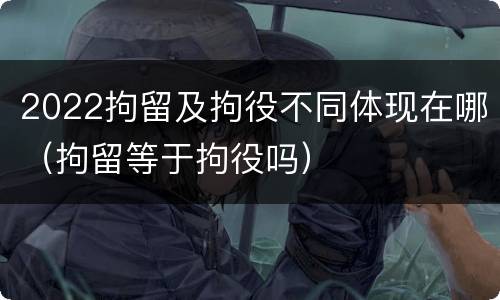 2022拘留及拘役不同体现在哪（拘留等于拘役吗）