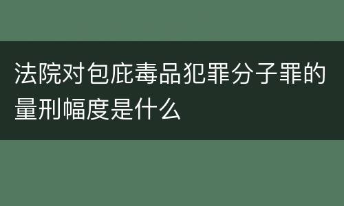 法院对包庇毒品犯罪分子罪的量刑幅度是什么