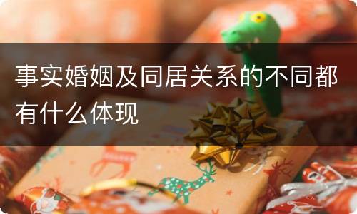 事实婚姻及同居关系的不同都有什么体现