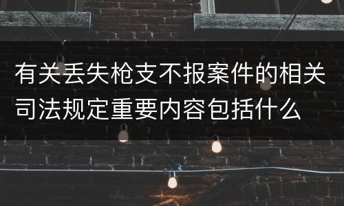 有关丢失枪支不报案件的相关司法规定重要内容包括什么