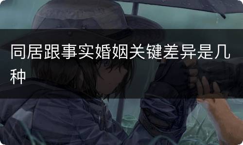 同居跟事实婚姻关键差异是几种