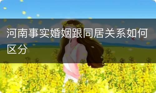 河南事实婚姻跟同居关系如何区分