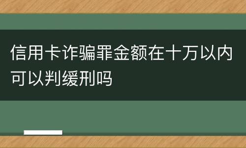 信用卡诈骗罪金额在十万以内可以判缓刑吗