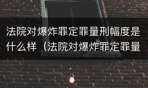 法院对爆炸罪定罪量刑幅度是什么样（法院对爆炸罪定罪量刑幅度是什么样的规定）