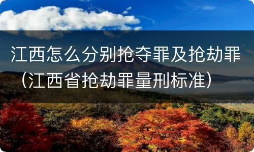 江西怎么分别抢夺罪及抢劫罪（江西省抢劫罪量刑标准）