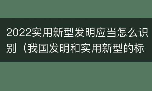 2022实用新型发明应当怎么识别（我国发明和实用新型的标准）