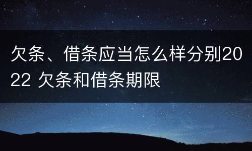欠条、借条应当怎么样分别2022 欠条和借条期限
