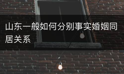 山东一般如何分别事实婚姻同居关系