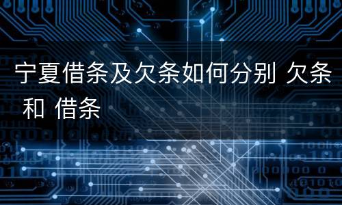 宁夏借条及欠条如何分别 欠条 和 借条