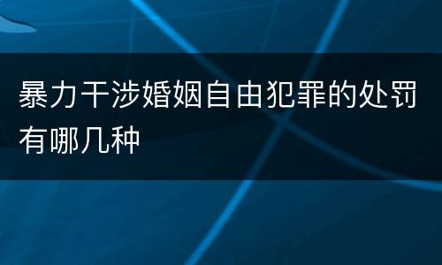 暴力干涉婚姻自由犯罪的处罚有哪几种