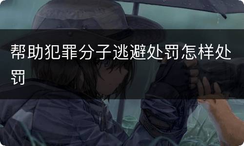 帮助犯罪分子逃避处罚怎样处罚