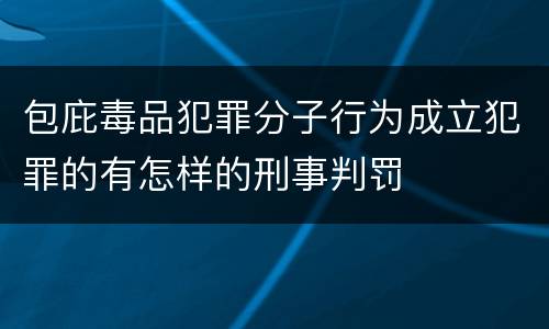 包庇毒品犯罪分子行为成立犯罪的有怎样的刑事判罚