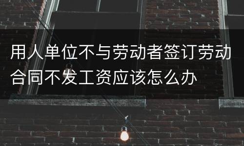 用人单位不与劳动者签订劳动合同不发工资应该怎么办