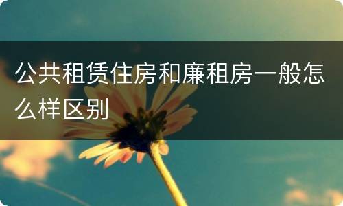公共租赁住房和廉租房一般怎么样区别